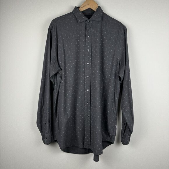 Polo Ralph Lauren Button Up Geometric Print Shirt Size Large Tall Grey - Picture 1 of 6